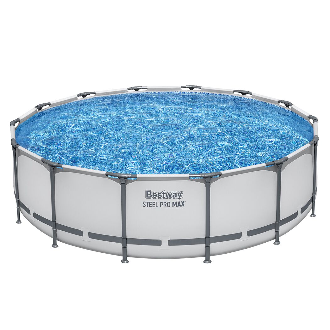 Aufstellpool 'Steel Pro MAX' Komplett-Set lichtgrau Ø 427 x 107 cm