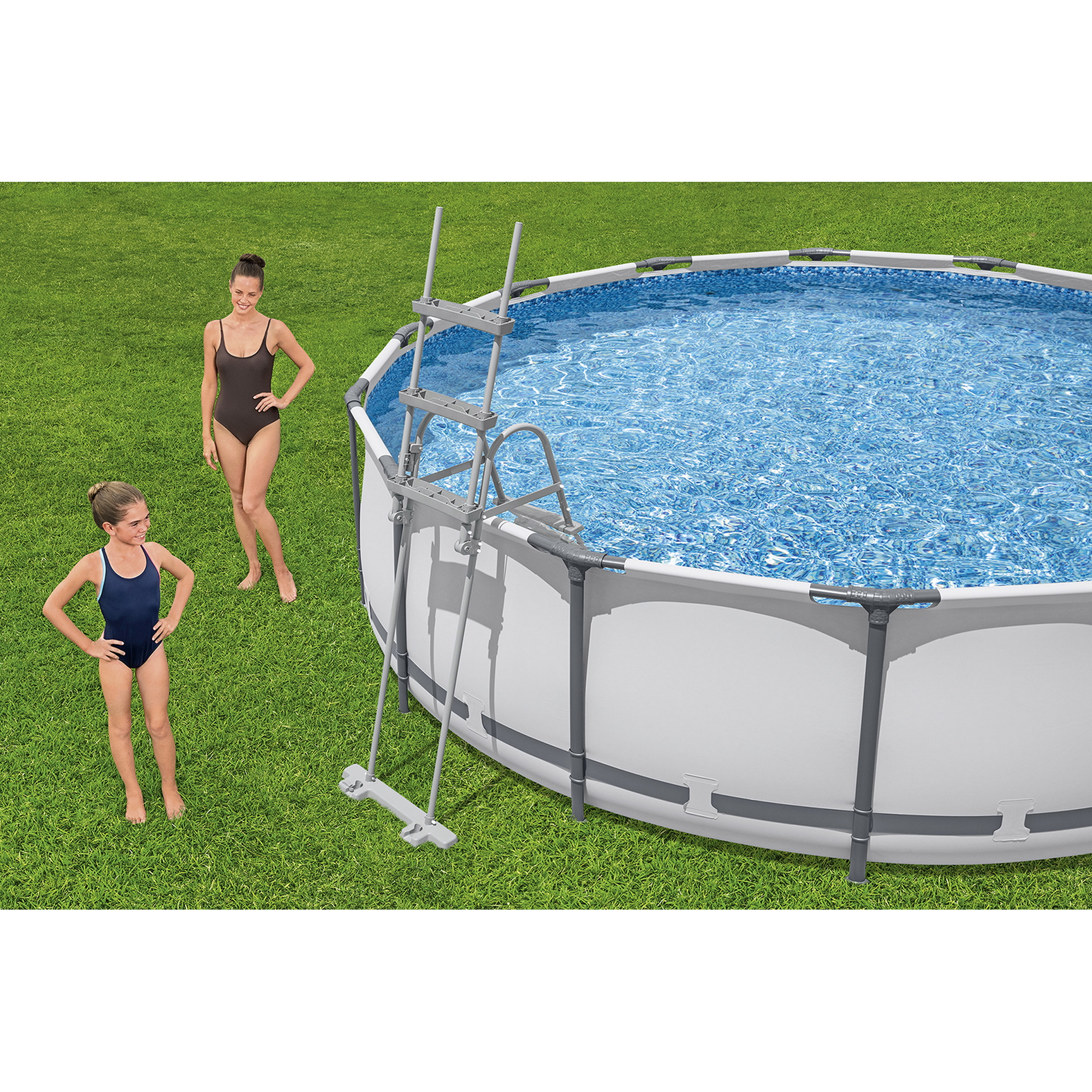 Aufstellpool 'Steel Pro MAX' Komplett-Set lichtgrau Ø 427 x 107 cm