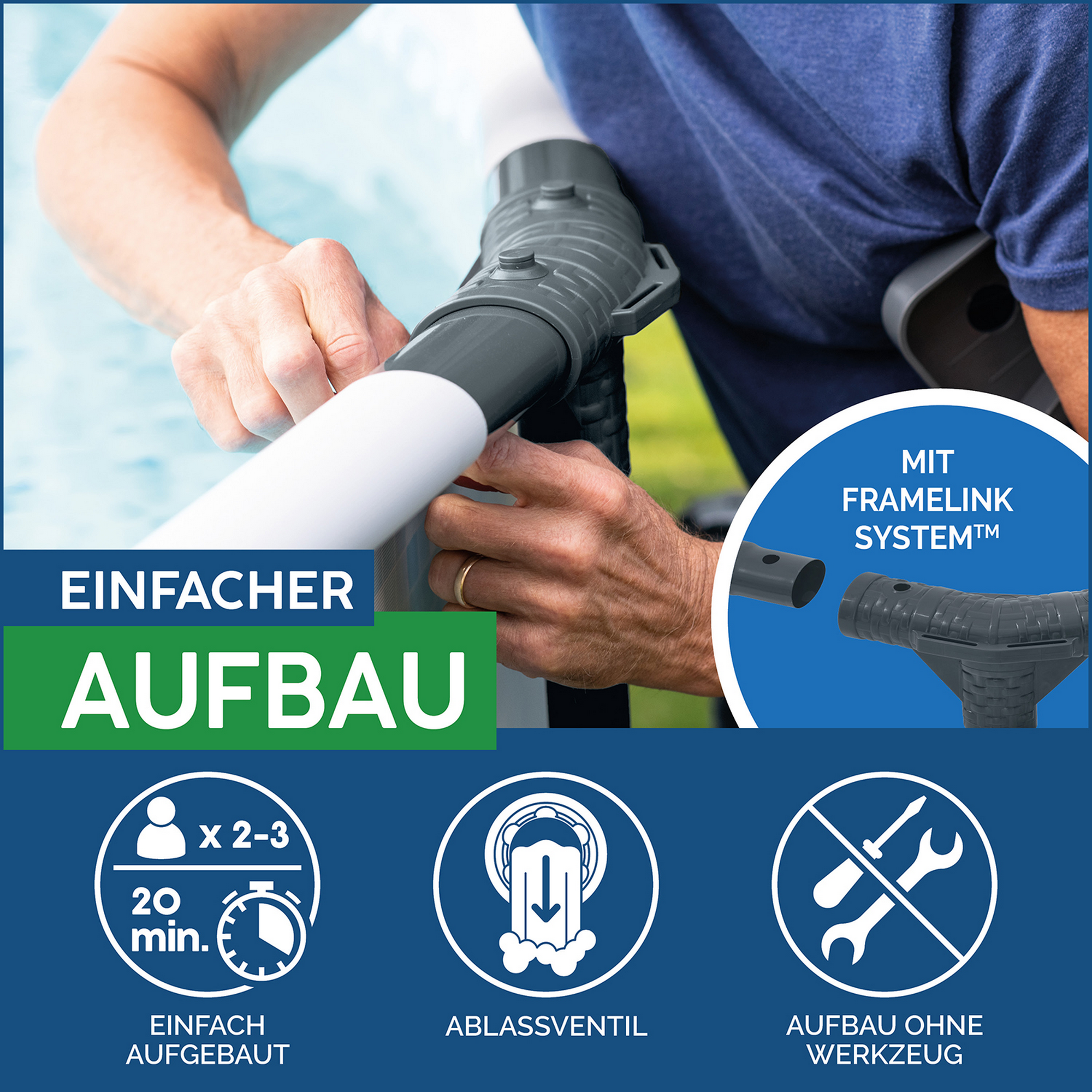 Aufstellpool 'Steel Pro MAX' Komplett-Set lichtgrau Ø 427 x 107 cm