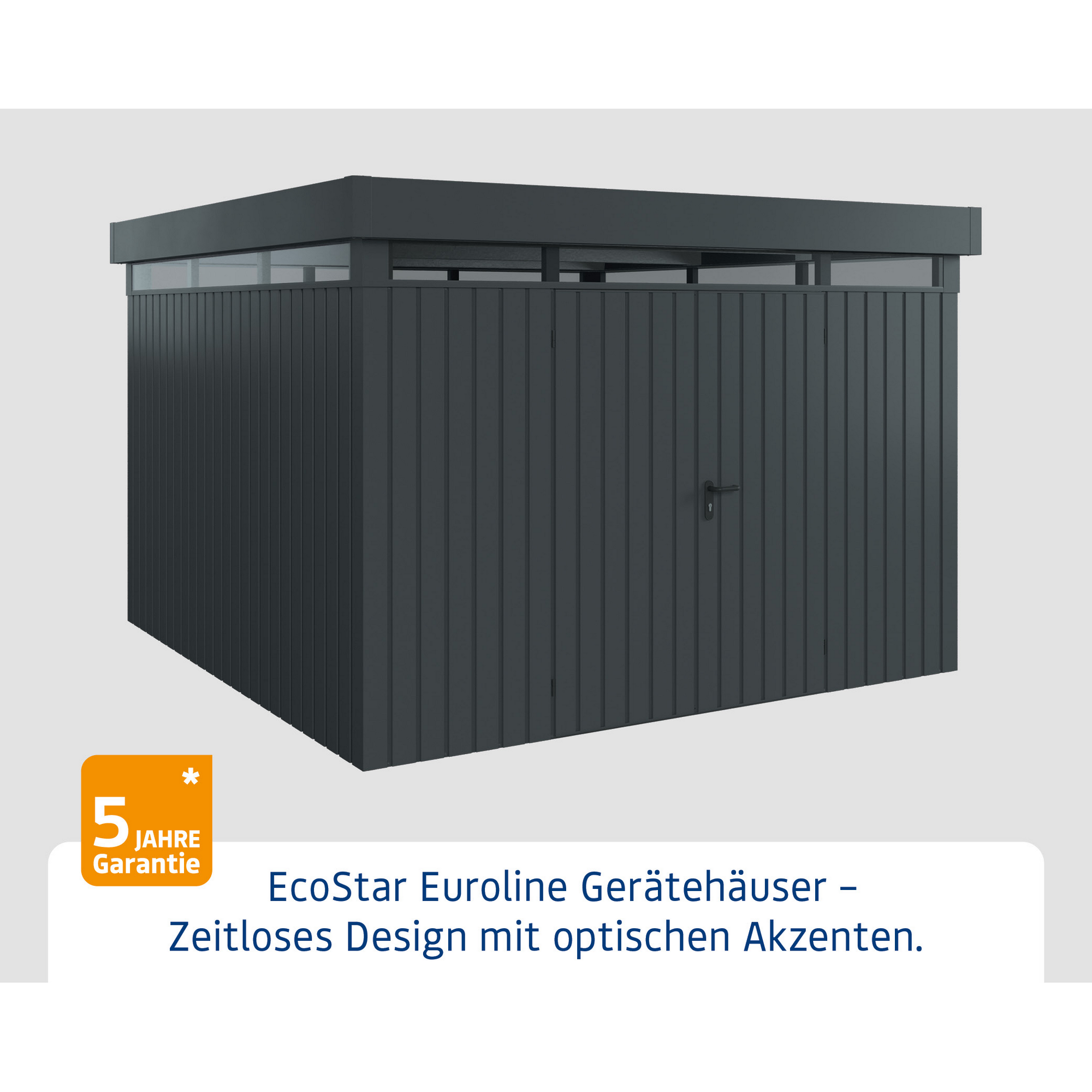 Gerätehaus  'Euroline EFD14  S-Sk' anthrazitgrau 325 x 325 cm