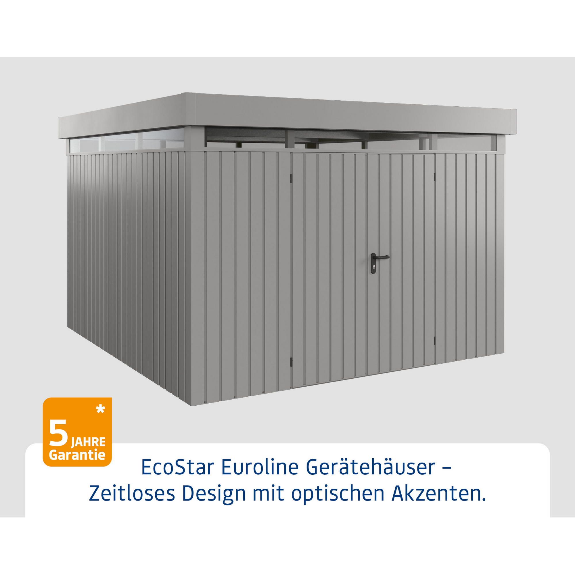 Gerätehaus  'Euroline EFD14  S-Sk' graualuminium 325 x 325 cm
