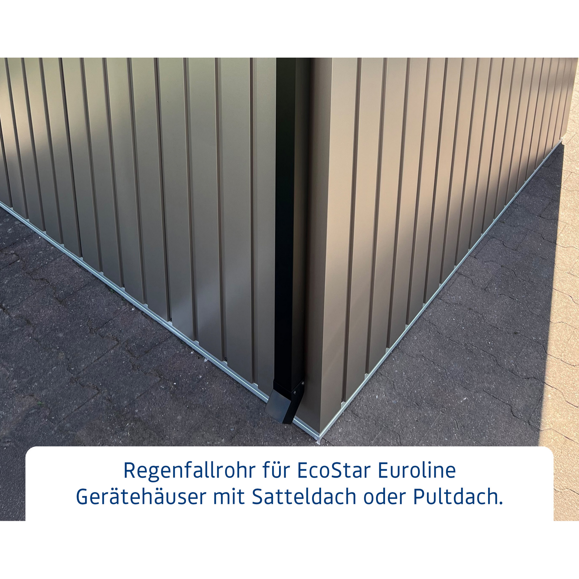 Regenfallrohr-Set 'Euroline' schwarz 163 cm für Gerätehäuser