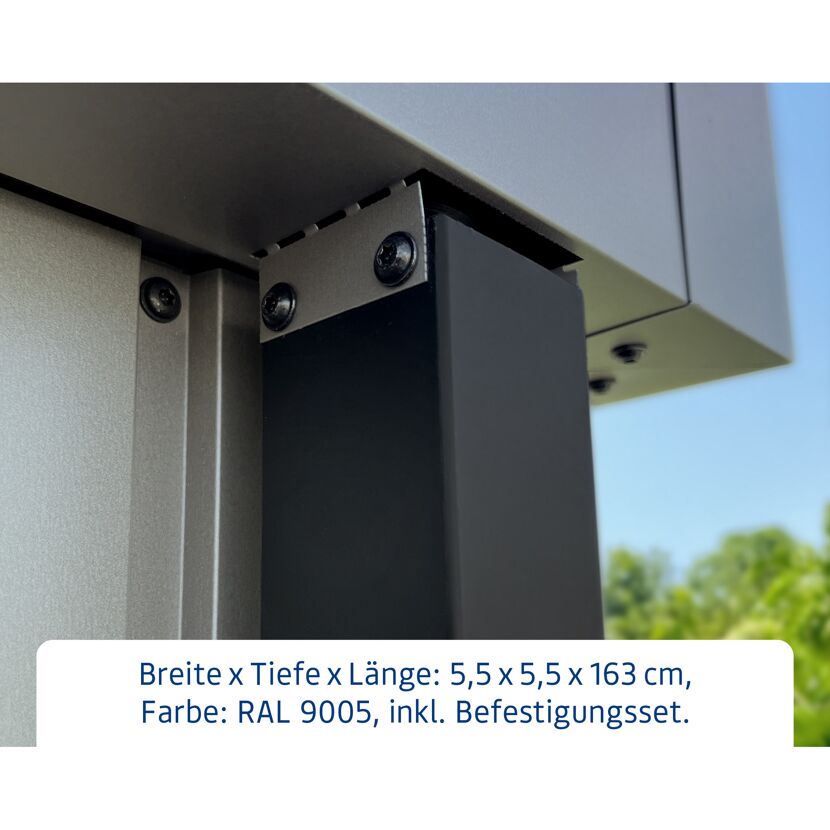 Regenfallrohr-Set 'Euroline' schwarz 163 cm für Gerätehäuser