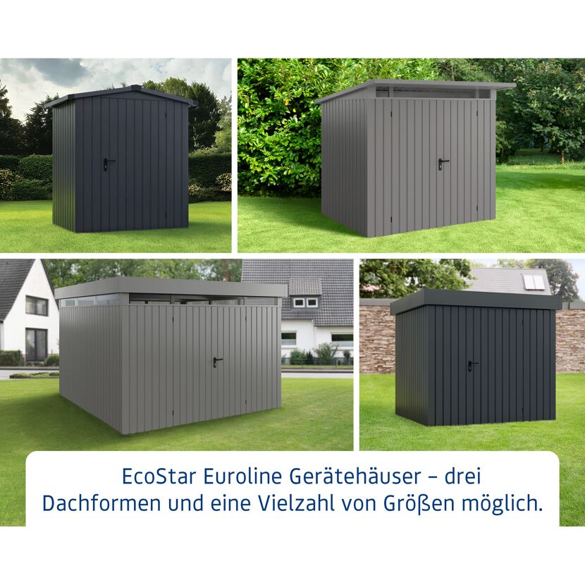 Regenfallrohr-Set 'Euroline' schwarz 163 cm für Gerätehäuser