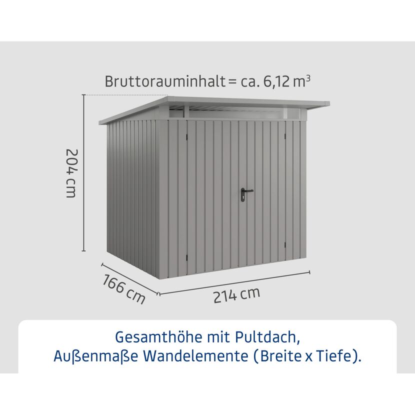 Gerätehaus  'Euroline EPD4  S-Sk' graualuminium 229 x 214 cm