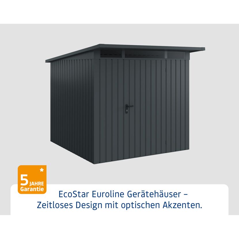 Gerätehaus  'Euroline EPD5  S-Sk' anthrazitgrau 229 x 262 cm