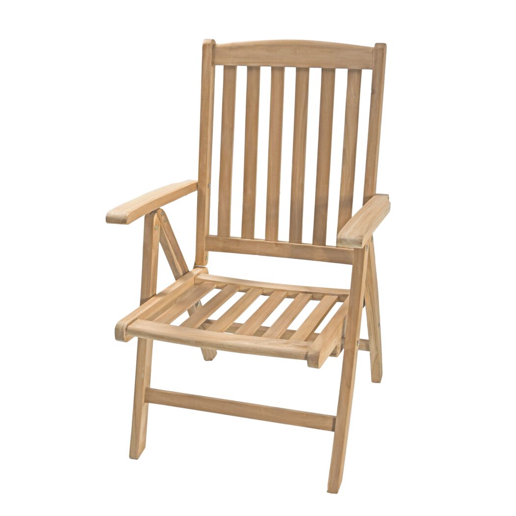 Gartensessel 'Solo' verstellbar Teakholz braun 62 x 108 x 79 cm