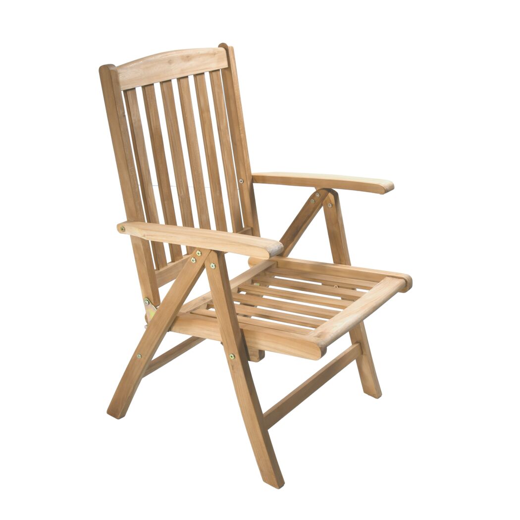 Gartensessel 'Solo' verstellbar Teakholz braun 62 x 108 x 79 cm