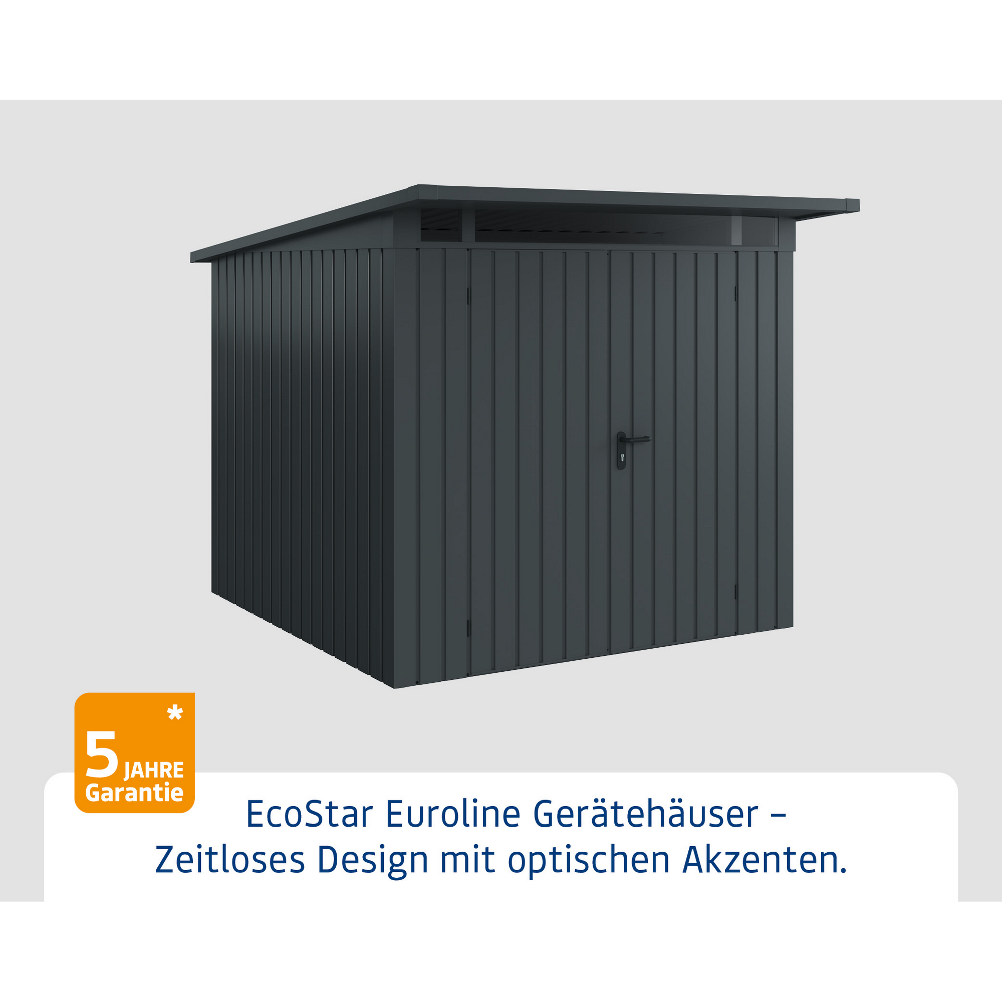 Gerätehaus  'Euroline EPD5  S-Sk' anthrazitgrau 229 x 262 cm