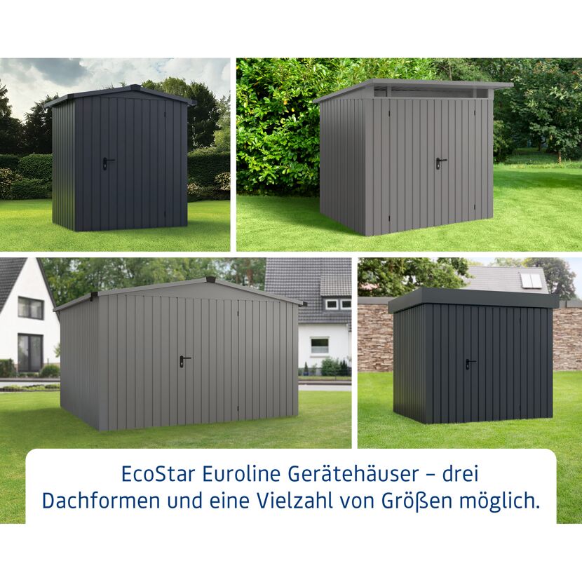 Gerätehaus  'Euroline EPD6  S-Sk' anthrazitgrau 229 x 310 cm