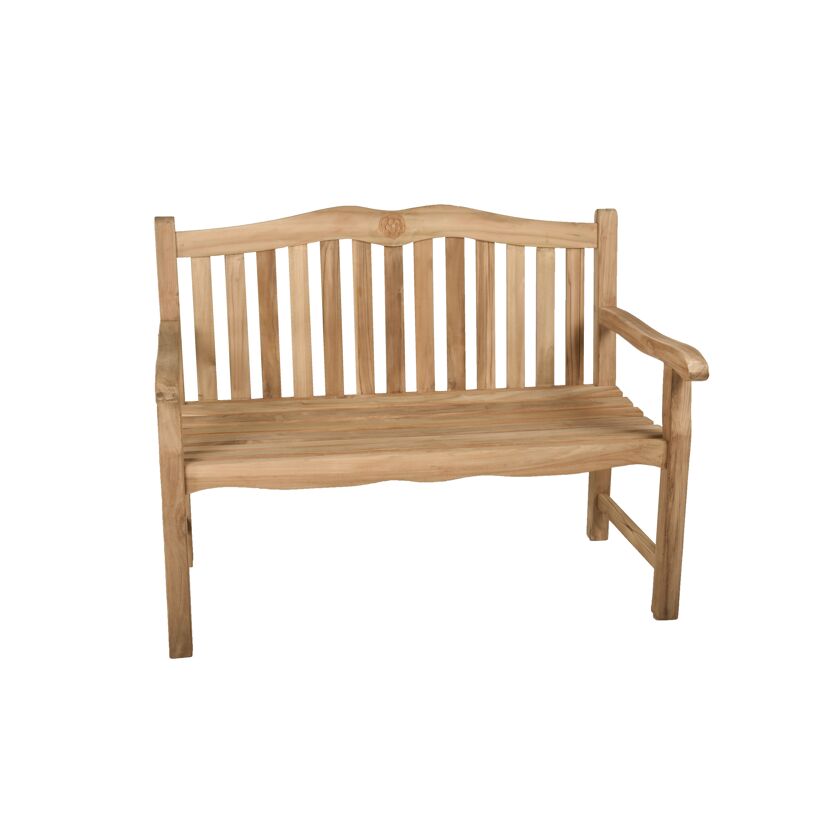 Gartenbank 'Romang' 2-Sitzer Teakholz braun 120 x 92 x 63 cm