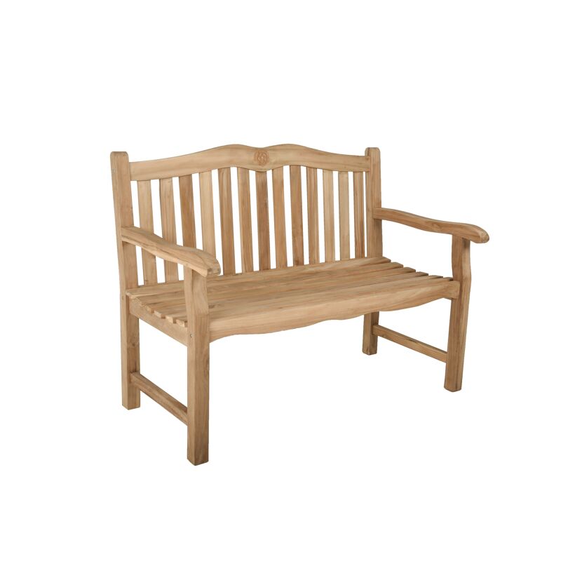 Gartenbank 'Romang' 2-Sitzer Teakholz braun 120 x 92 x 63 cm