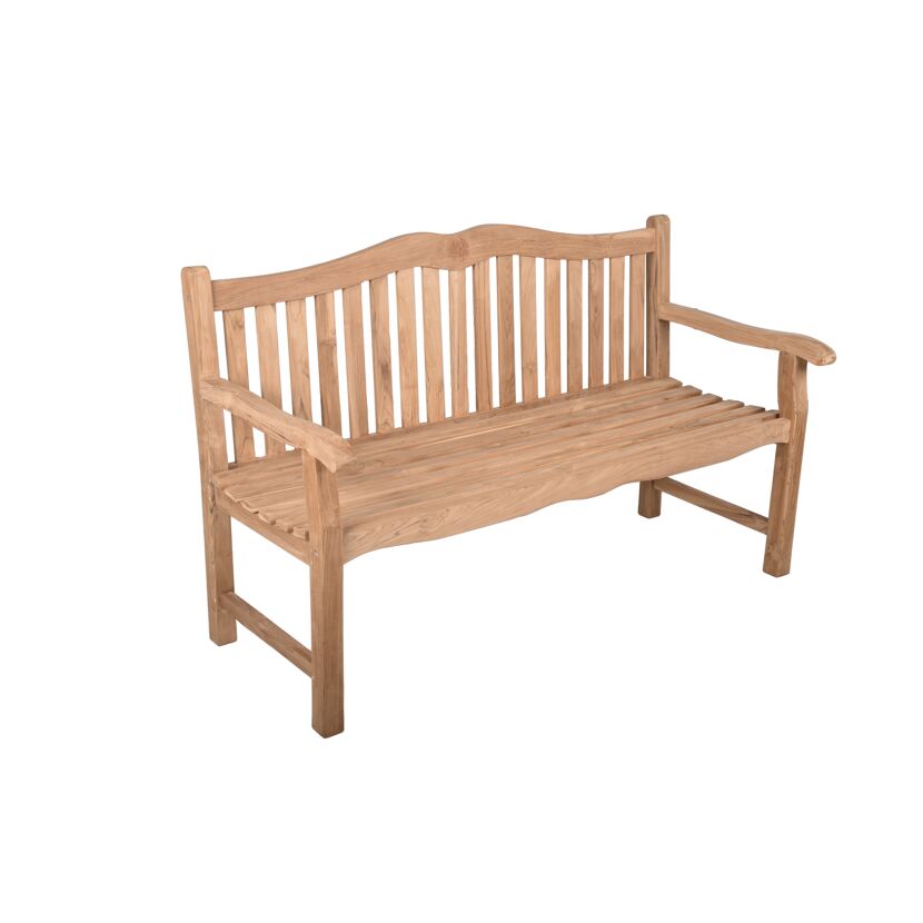 Gartenbank 'Romang' 3-Sitzer Teakholz braun 150 x 92 x 63 cm