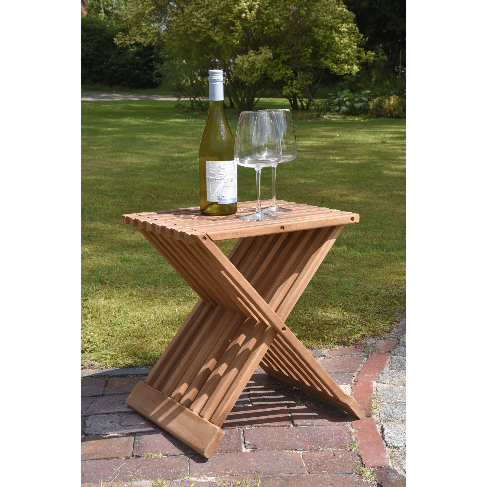 Gartenhocker 'Fani' Teakholz braun 39 x 44 x 29 cm