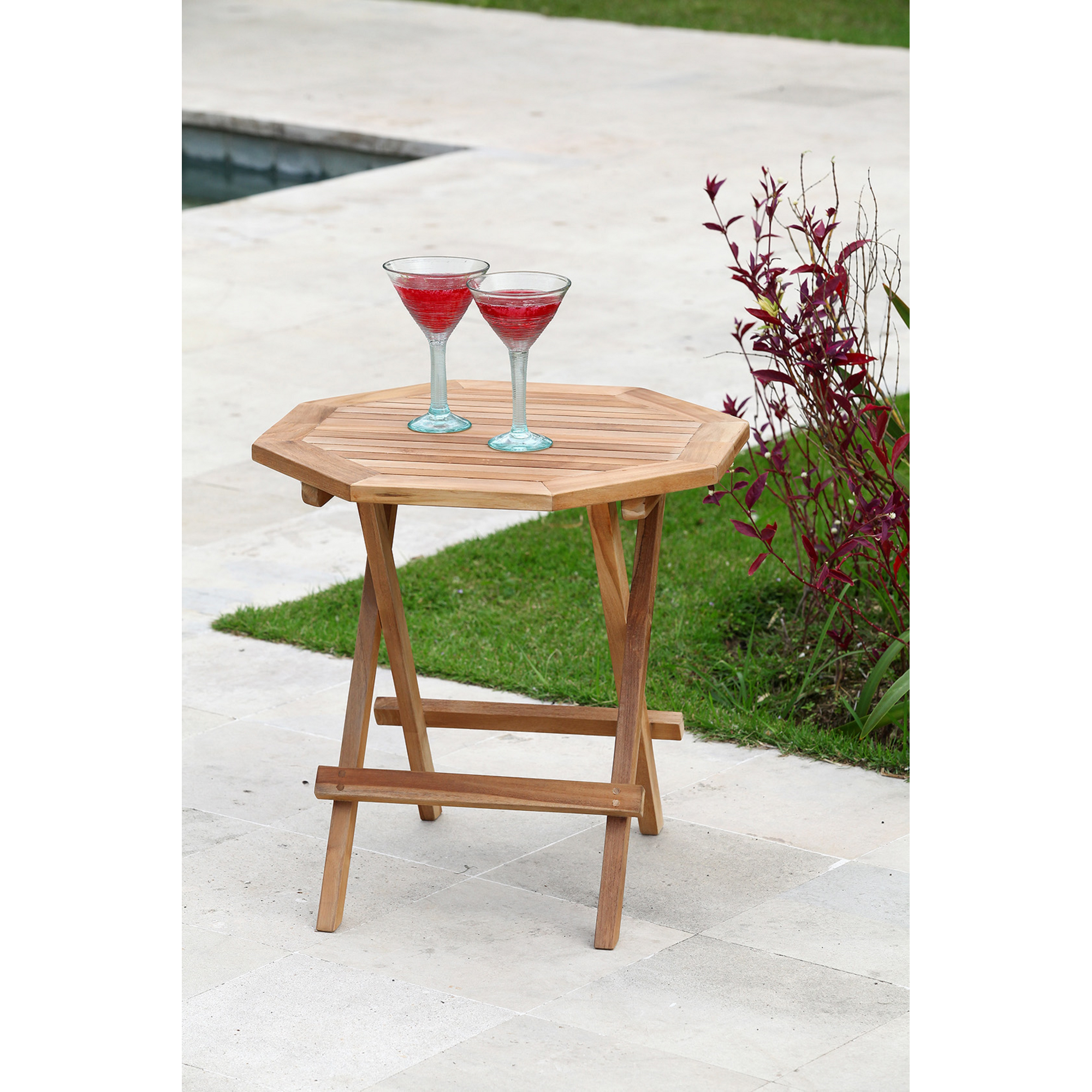 Beistelltisch 'Luang' klappbar Teakholz 50 x 50 x 50 cm