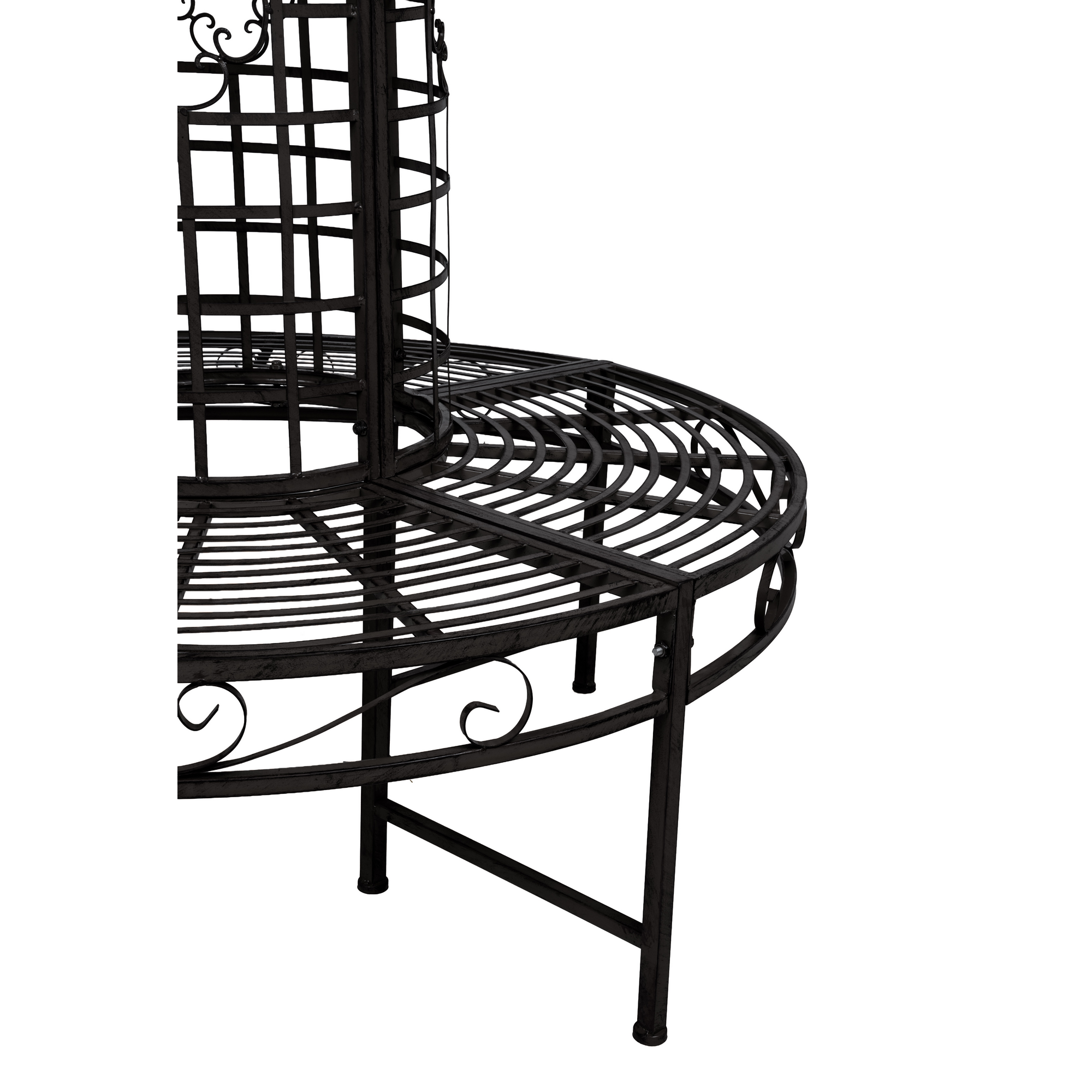 Baumbank 'Picadilli' 4-Sitzer Stahl schwarz 121 x 112 x Ø121 cm