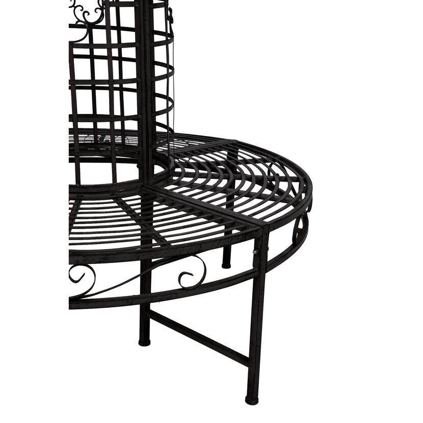 Baumbank 'Picadilli' 4-Sitzer Stahl schwarz 121 x 112 x Ø121 cm