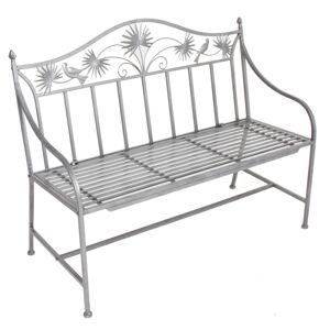 Gartenbank 'Talin' 2-Sitzer Eisen silbern 111 x 84 x 52 cm