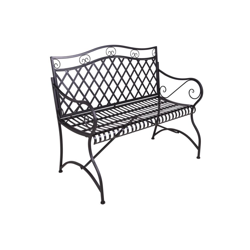 Gartenbank 'Porak' 2-Sitzer Stahl schwarz 60 x 97 x 111,5 cm