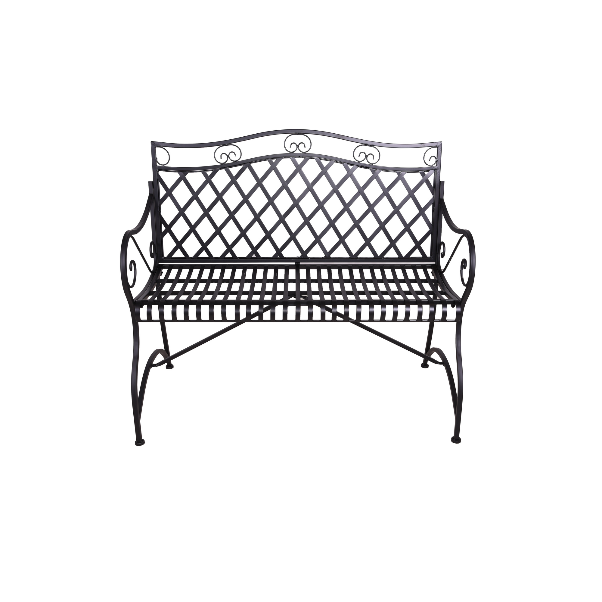 Gartenbank 'Porak' 2-Sitzer Stahl schwarz 60 x 97 x 111,5 cm