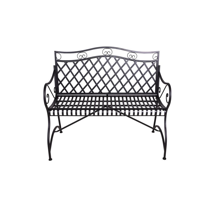 Gartenbank 'Porak' 2-Sitzer Stahl schwarz 60 x 97 x 111,5 cm