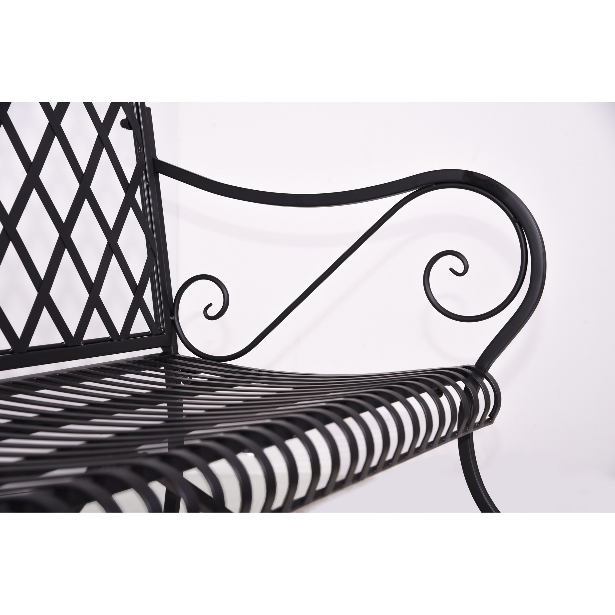 Gartenbank 'Porak' 2-Sitzer Stahl schwarz 60 x 97 x 111,5 cm