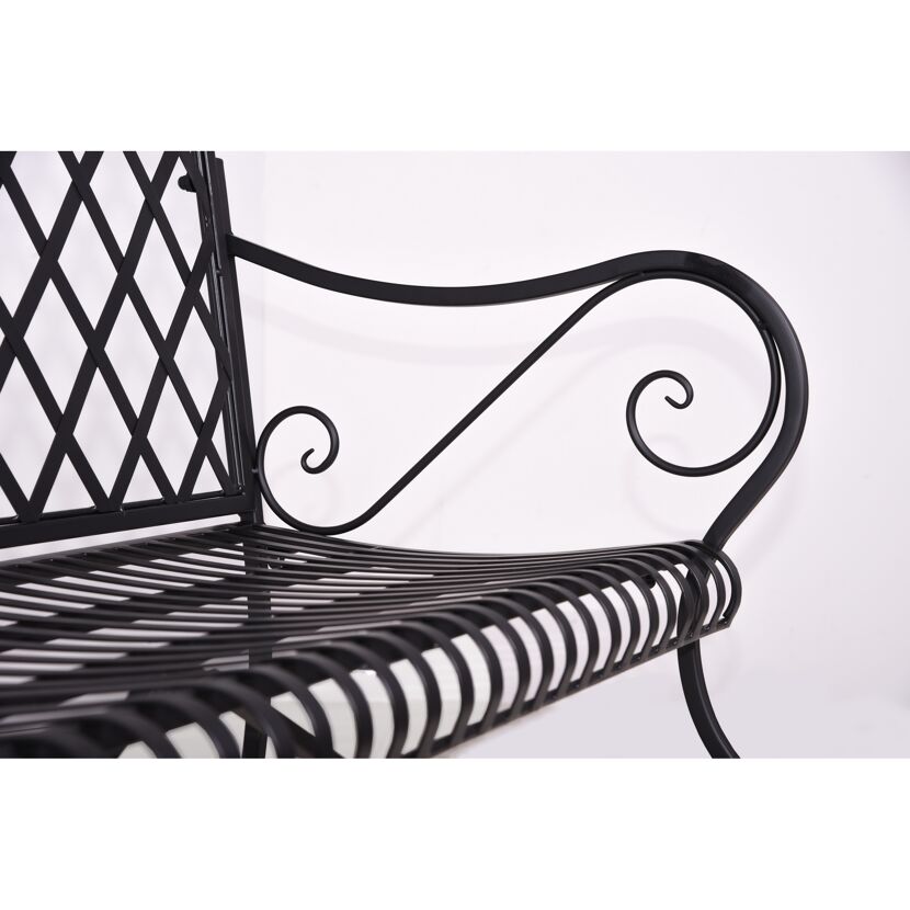 Gartenbank 'Porak' 2-Sitzer Stahl schwarz 60 x 97 x 111,5 cm