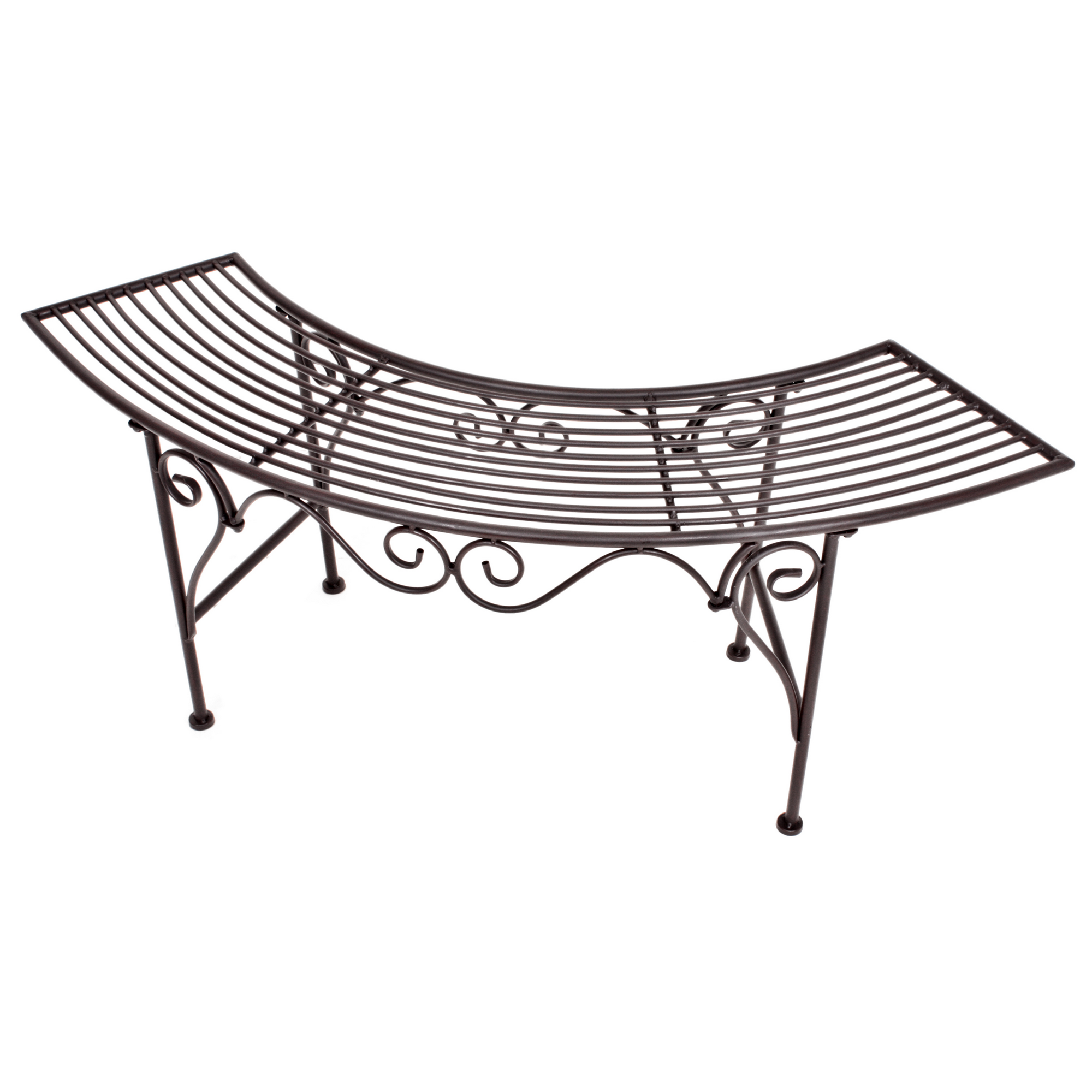 Gartenbank 'Fuego' 2-Sitzer Eisen schwarz/braun 28 x 47 x 125 cm