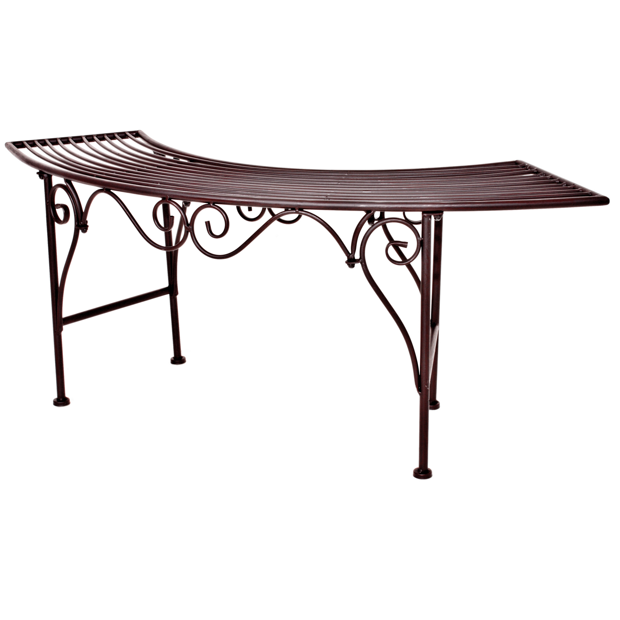 Gartenbank 'Fuego' 2-Sitzer Eisen schwarz/braun 28 x 47 x 125 cm