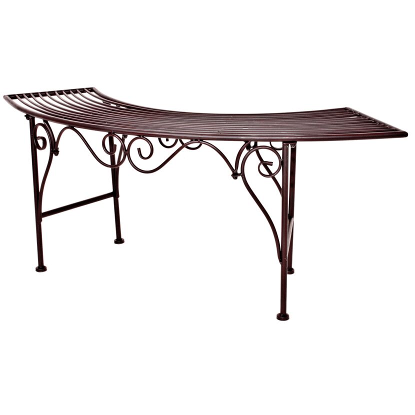 Gartenbank 'Fuego' 2-Sitzer Eisen schwarz/braun 28 x 47 x 125 cm