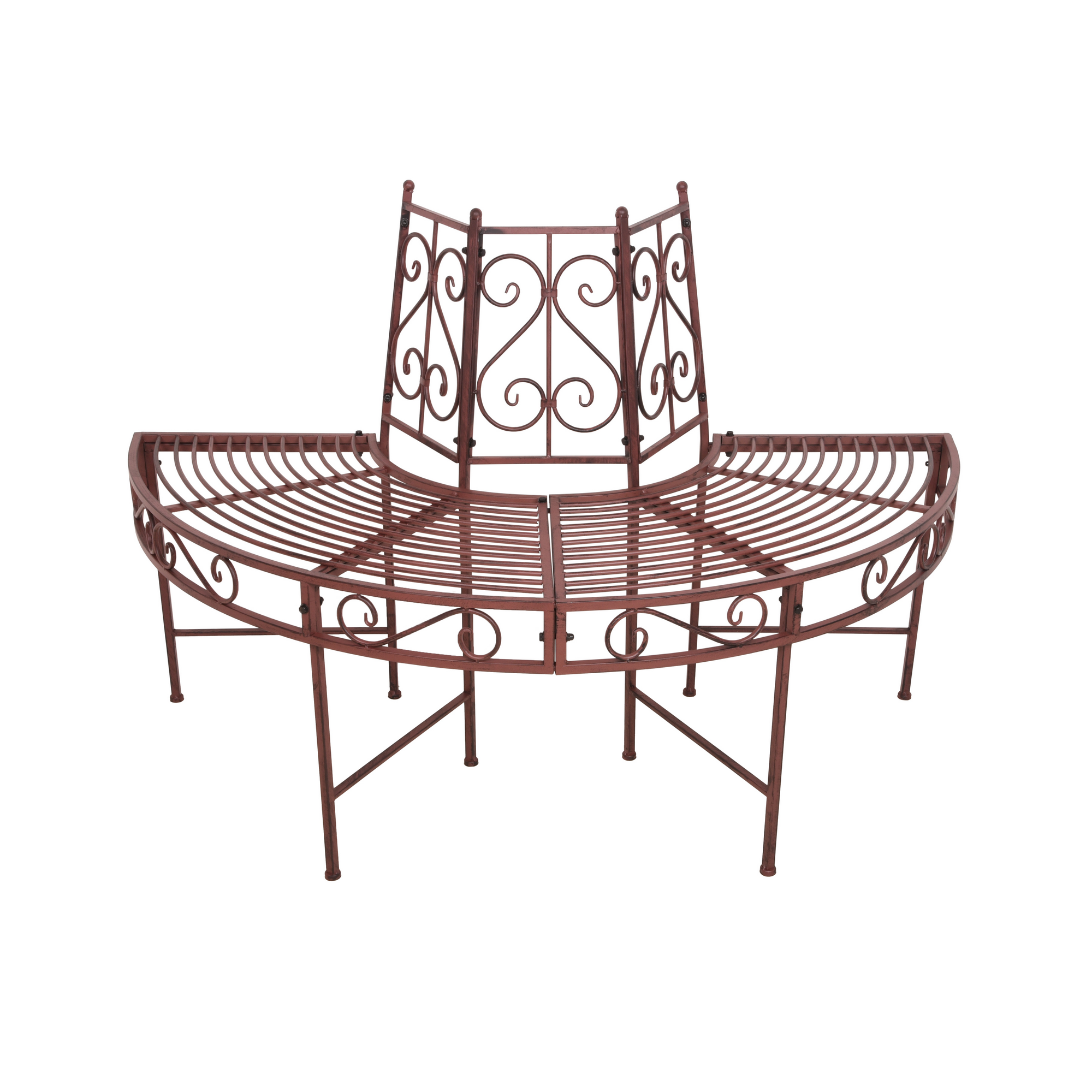 Baumbank 'Narvi' 2-Sitzer Stahl schwarz, braun 63 x 80 x 122 cm