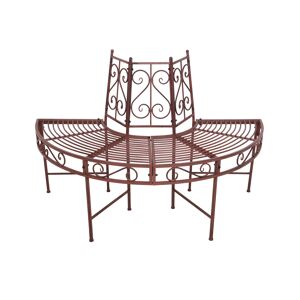 Baumbank 'Narvi' 2-Sitzer Stahl schwarz, braun 63 x 80 x 122 cm