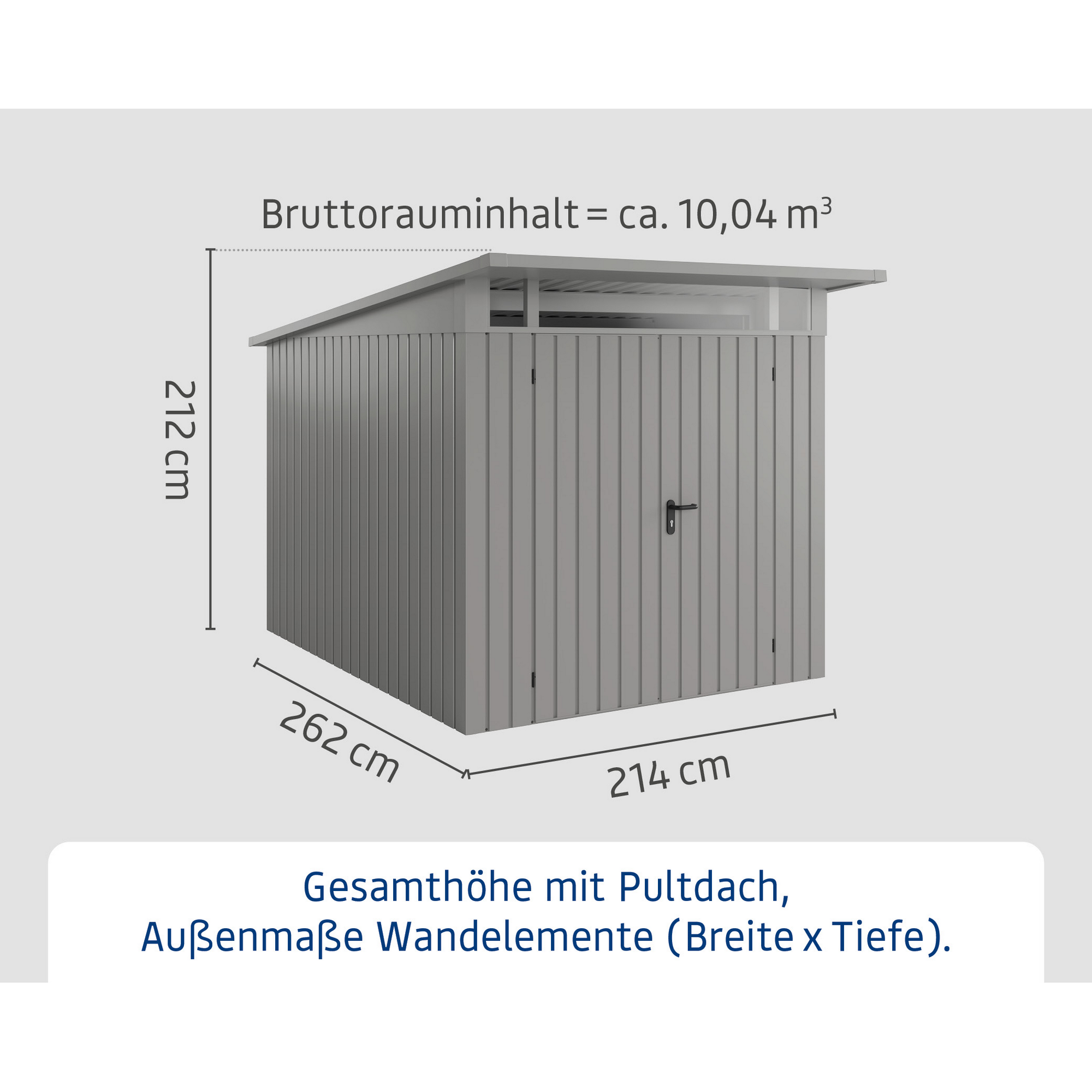 Gerätehaus  'Euroline EPD4  S-Sk' graualuminium 229 x 310 cm