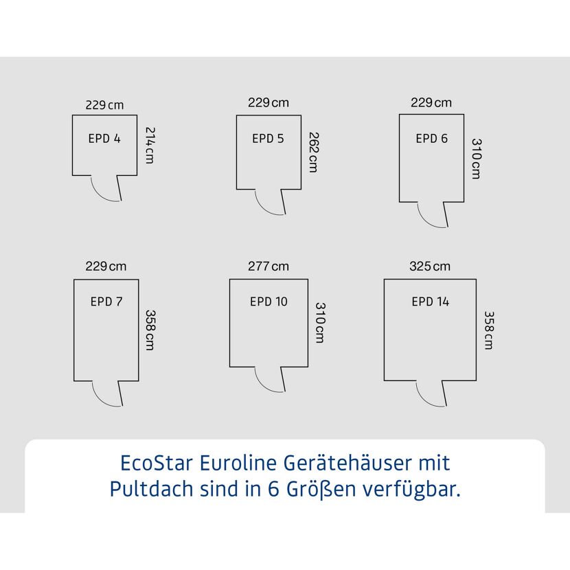 Gerätehaus  'Euroline EPD7  S-Sk' anthrazitgrau 229 x 358 cm