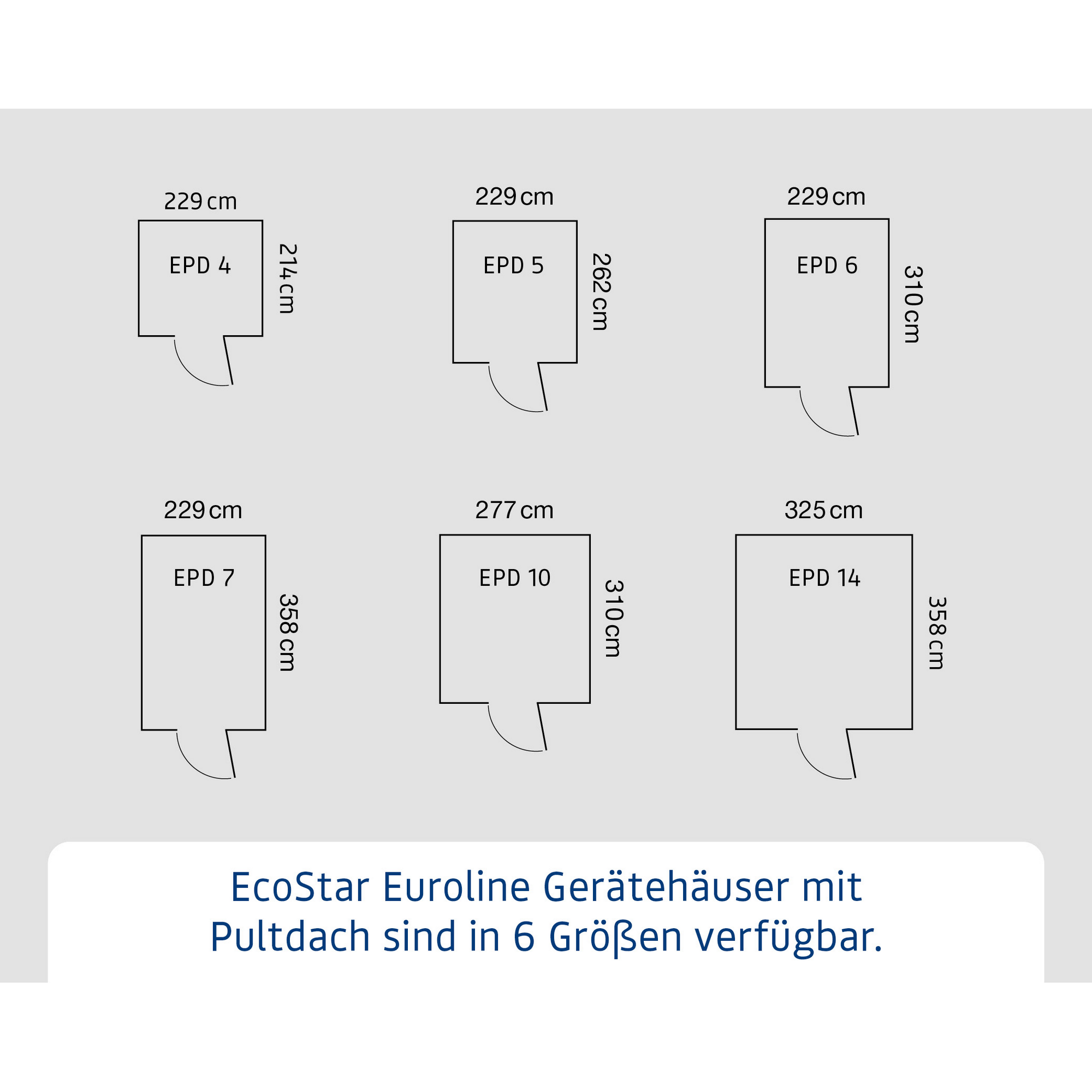 Gerätehaus  'Euroline EPD7  S-Sk' graualuminium 229 x 358 cm