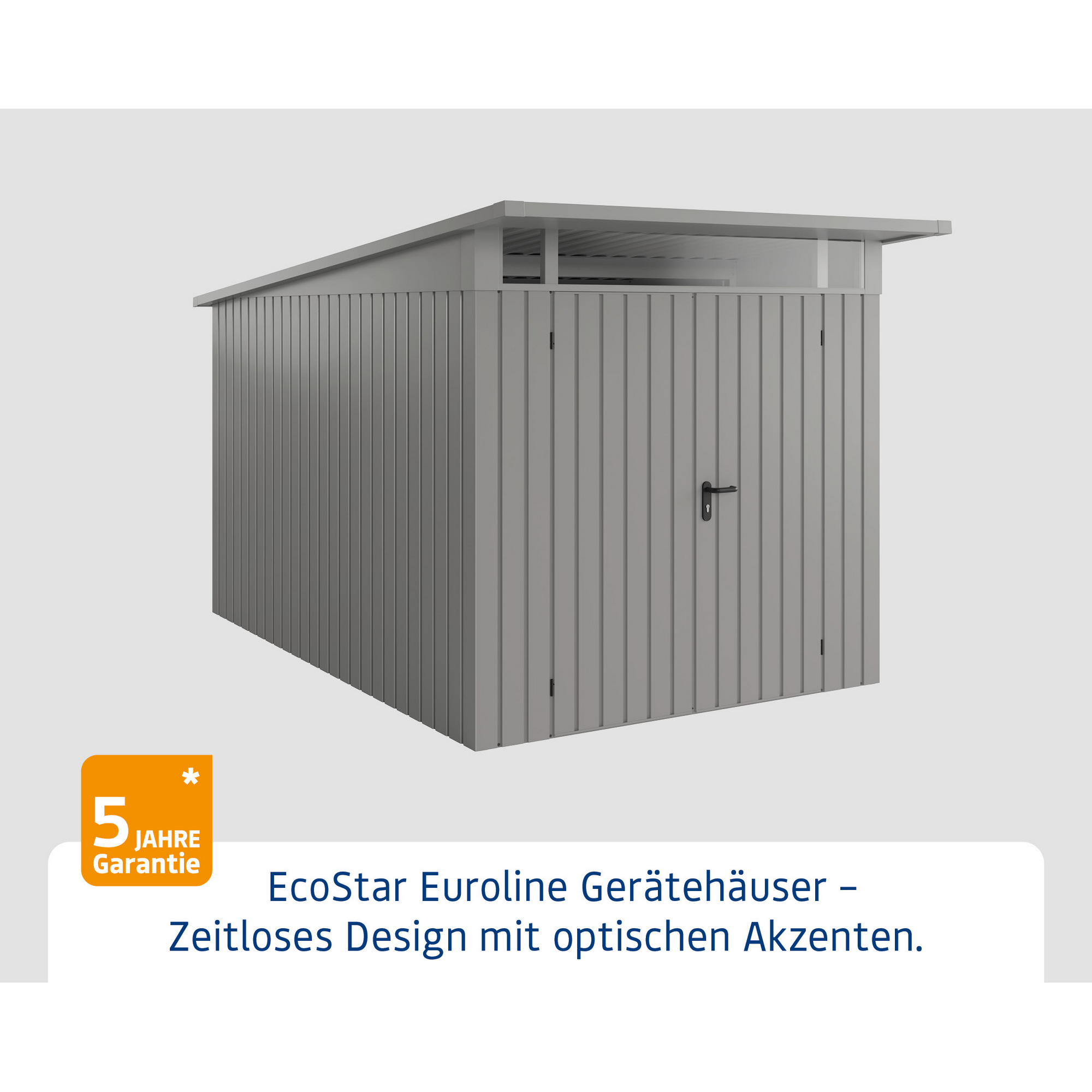 Gerätehaus  'Euroline GH EPD7 2131  S-Sk' graualuminium 229 x 358 cm
