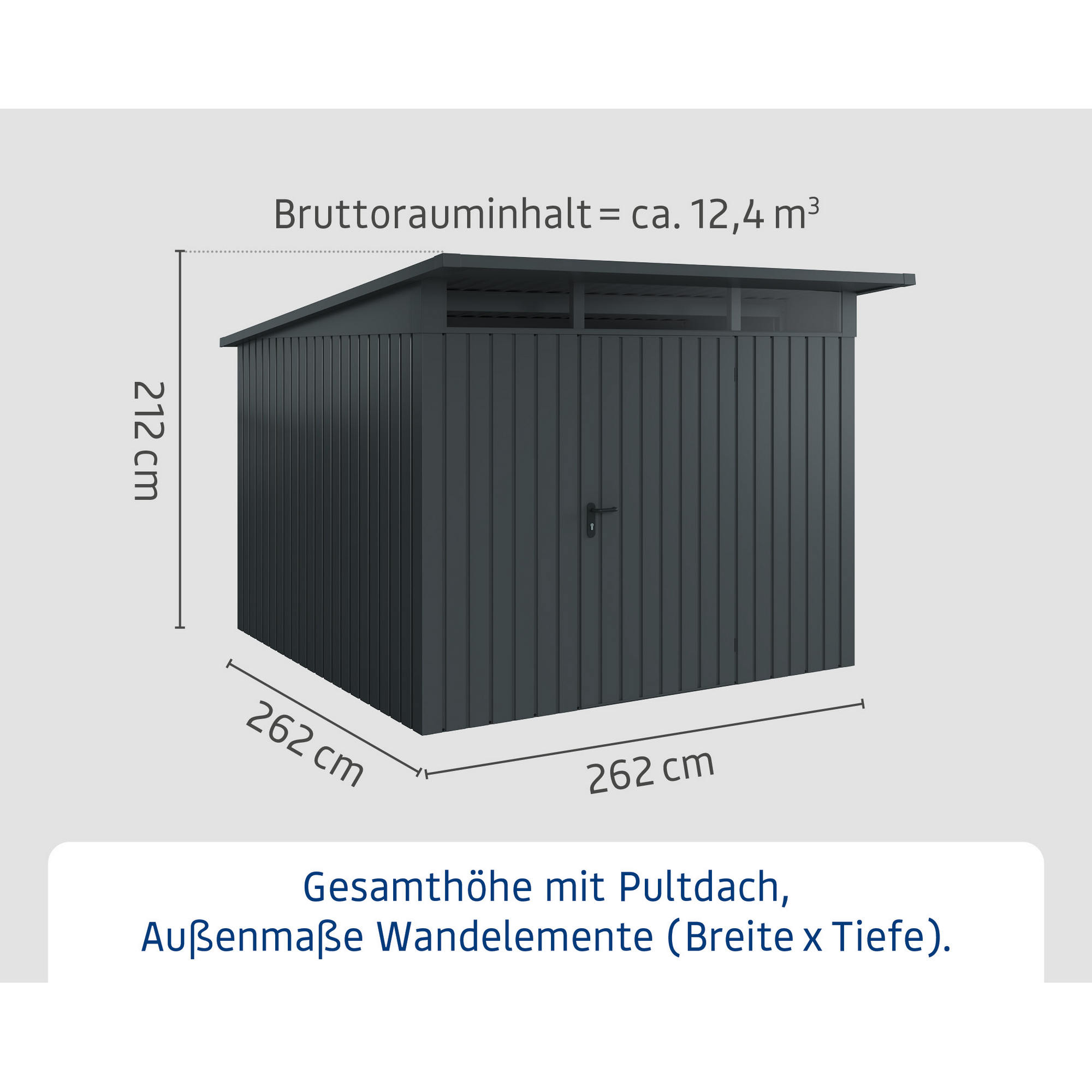 Gerätehaus  'Euroline EPD10  S-Sk' anthrazitgrau 277 x 310 cm
