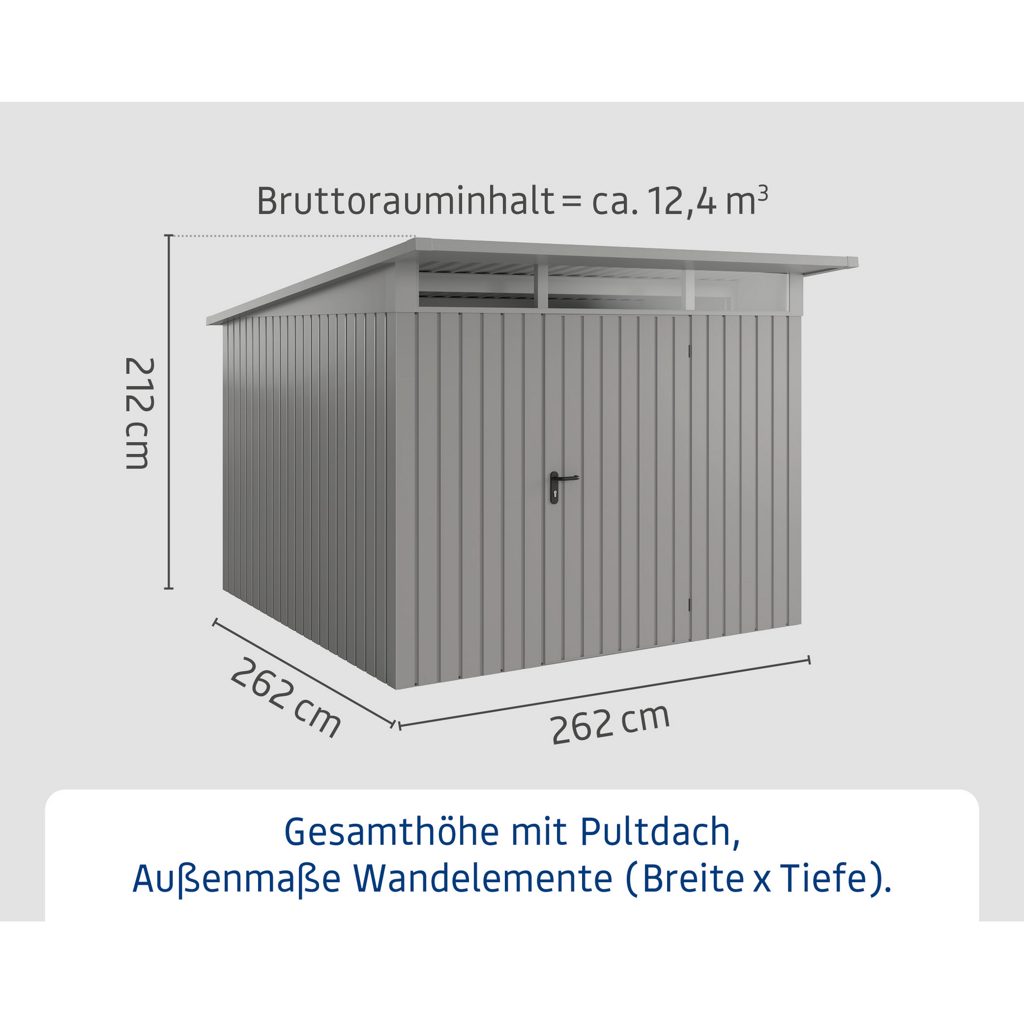Gerätehaus  'Euroline EPD10  S-Sk' graualuminium 277 x 310 cm