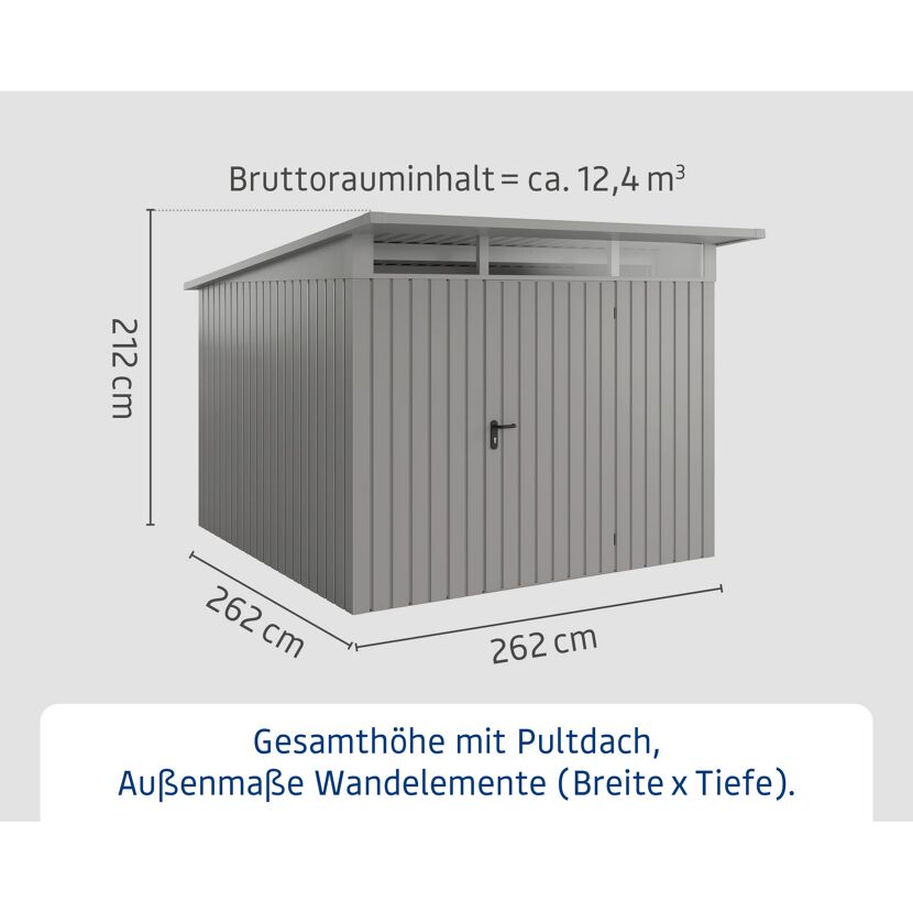 Gerätehaus  'Euroline EPD10  S-Sk' graualuminium 277 x 310 cm