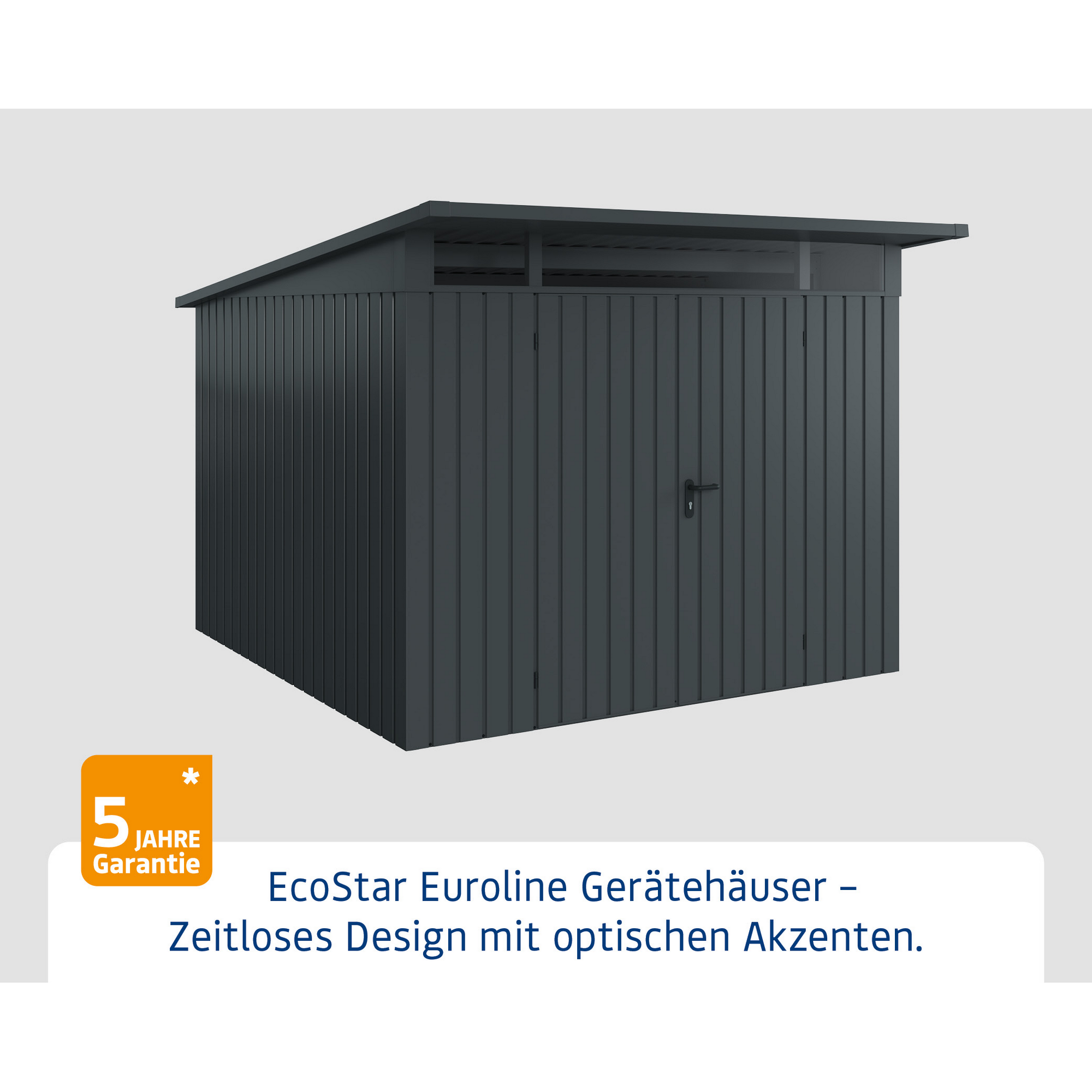 Gerätehaus  'Euroline EPD14  S-Sk' anthrazitgrau 277 x 310 cm