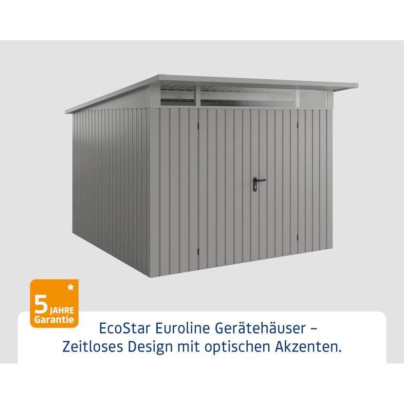 Gerätehaus  'Euroline EPD10  S-Sk' graualuminium 277 x 310 cm