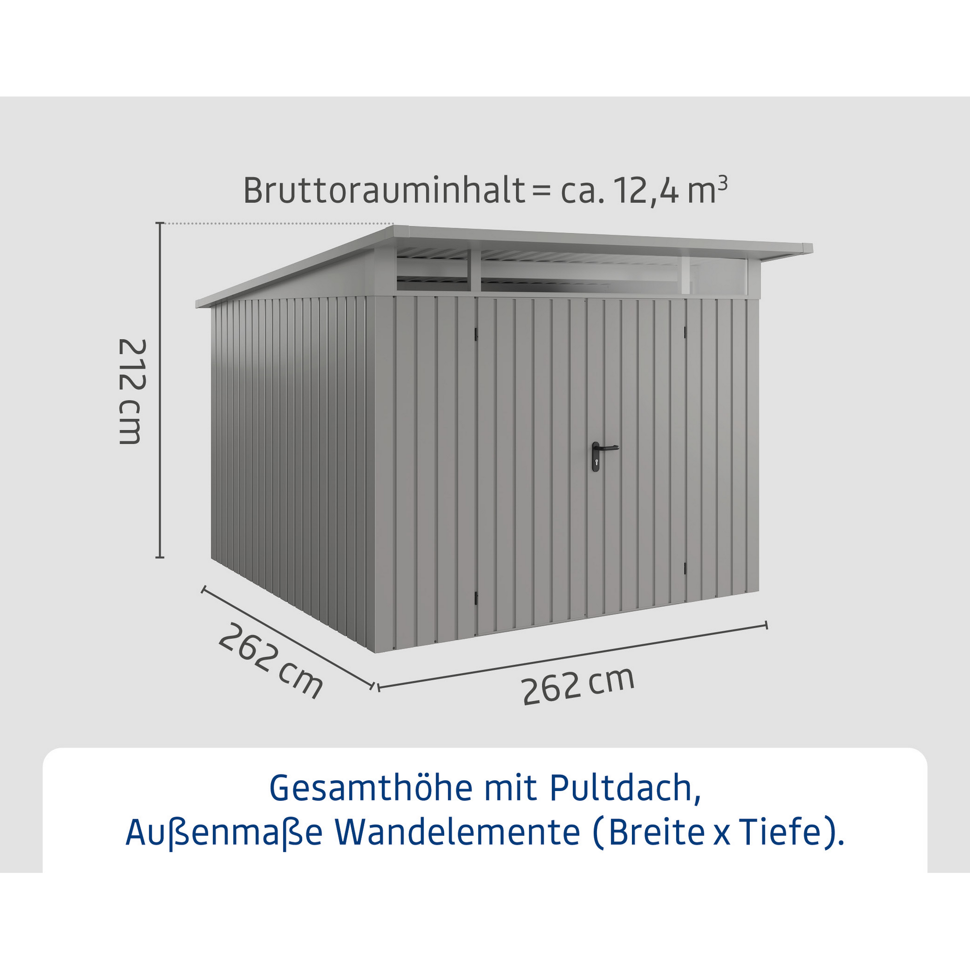 Gerätehaus  'Euroline EPD10  S-Sk' graualuminium 277 x 310 cm