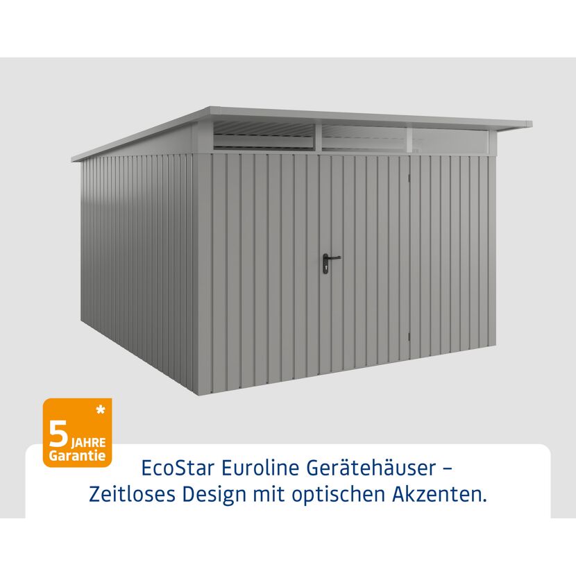 Gerätehaus  'Euroline EPD14 S-Sk' graualuminium 325 x 358 cm