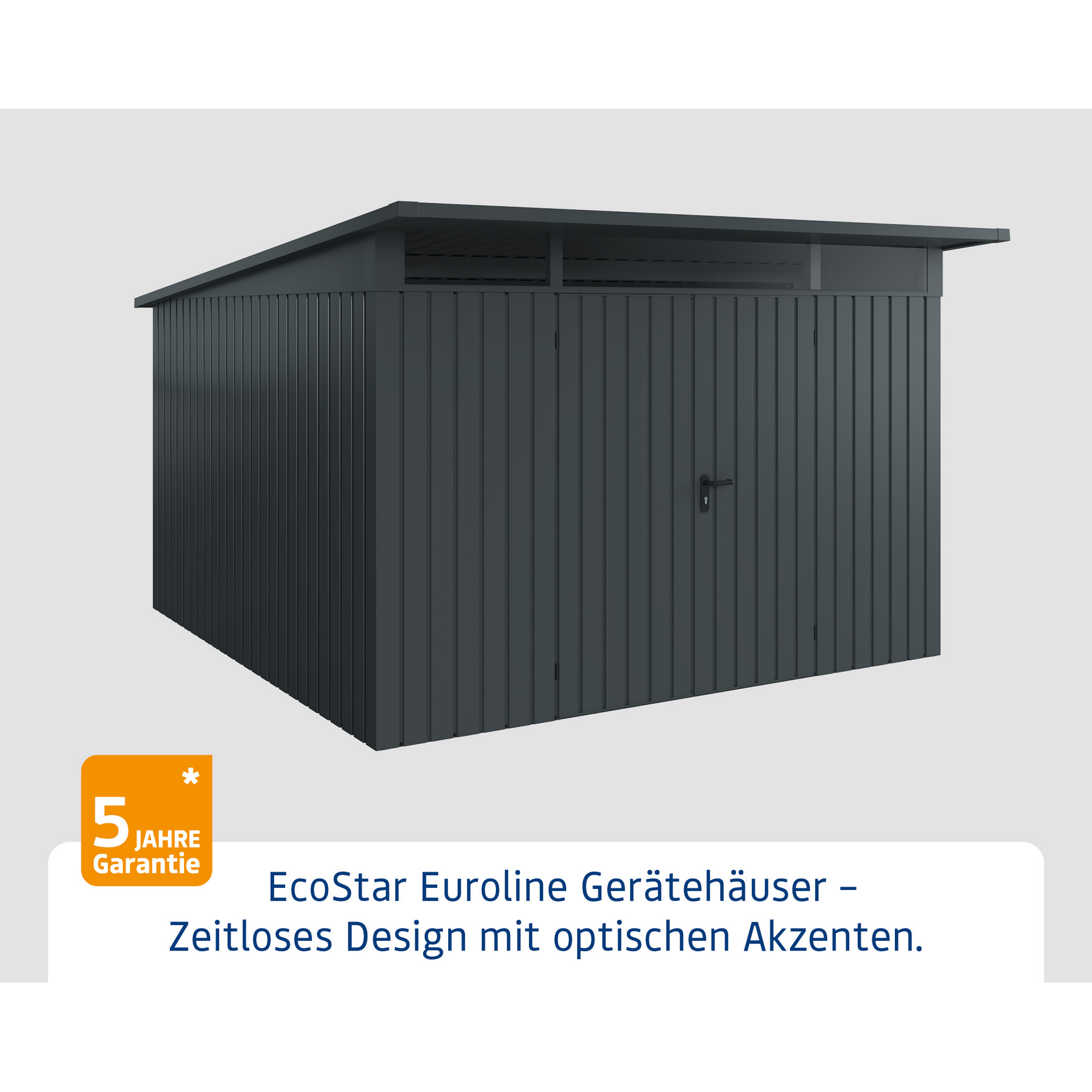 Gerätehaus  'Euroline EPD14  S-Sk' anthrazitgrau 325 x 358 cm