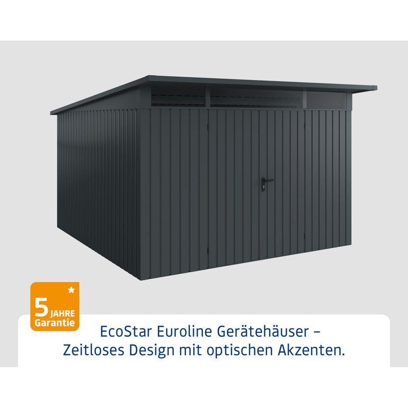 Gerätehaus  'Euroline EPD14  S-Sk' anthrazitgrau 325 x 358 cm