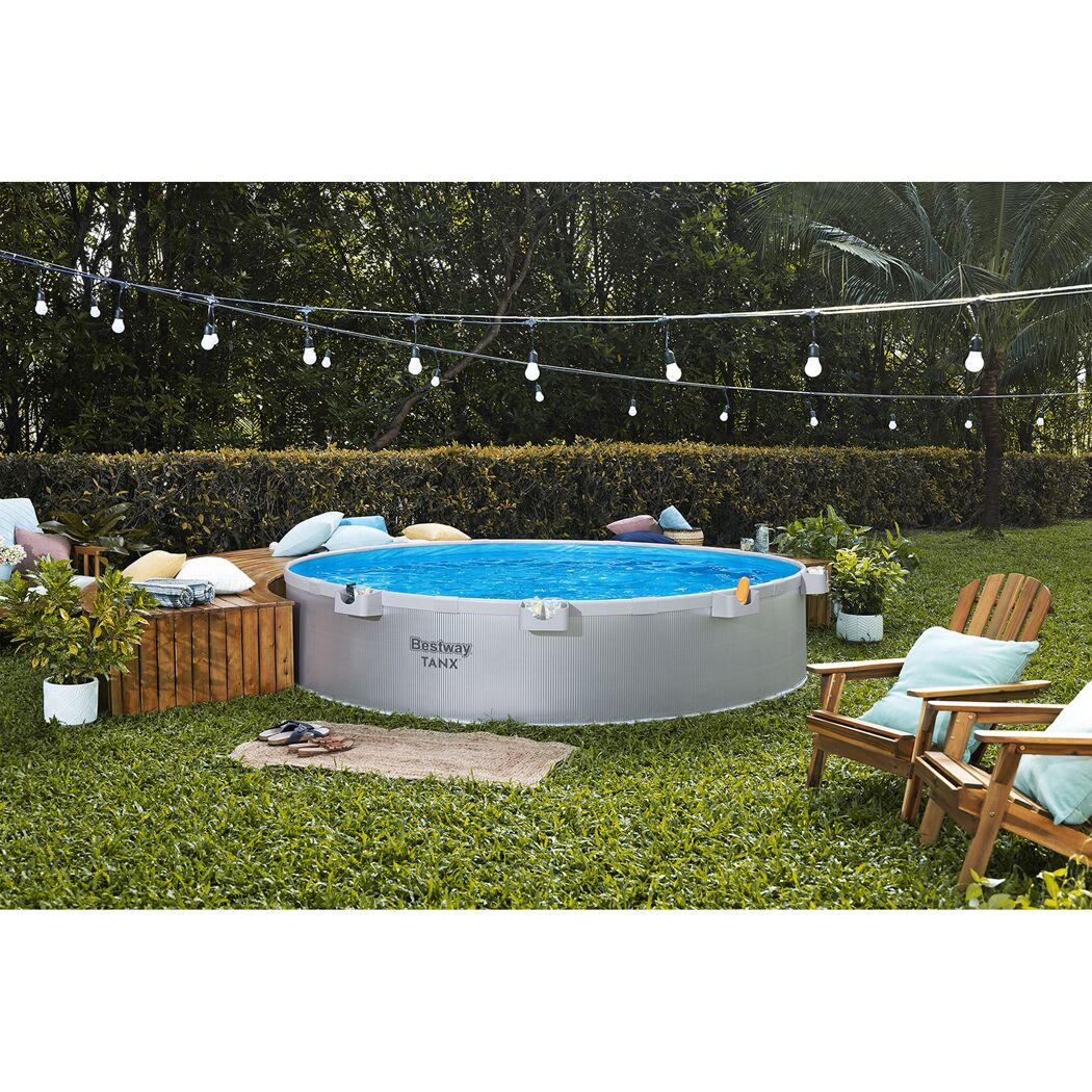 Stahlwandpool-Set 'Tanx™' grau mit Filterpumpe Ø 305 x 61 cm