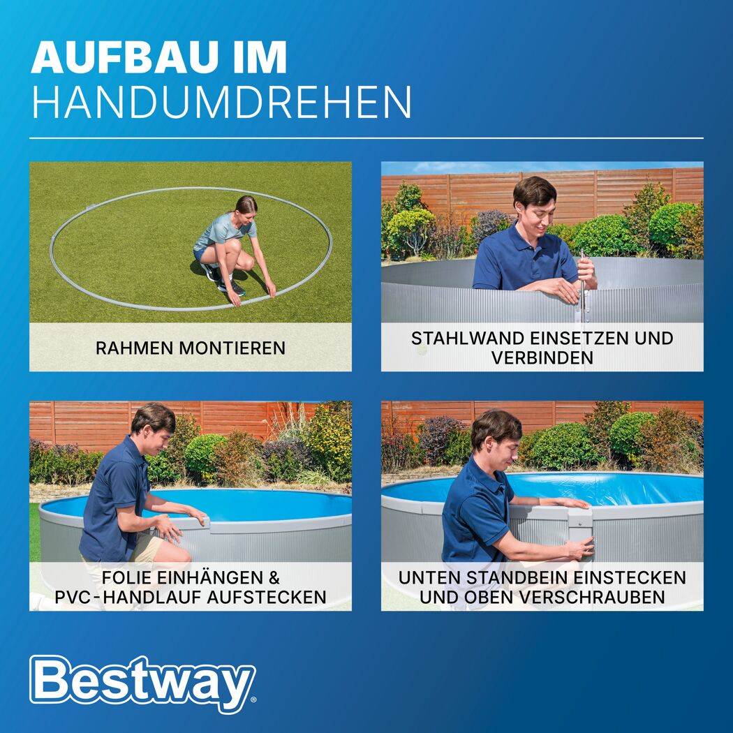 Stahlwandpool-Set 'Tanx™' grau mit Filterpumpe Ø 305 x 61 cm