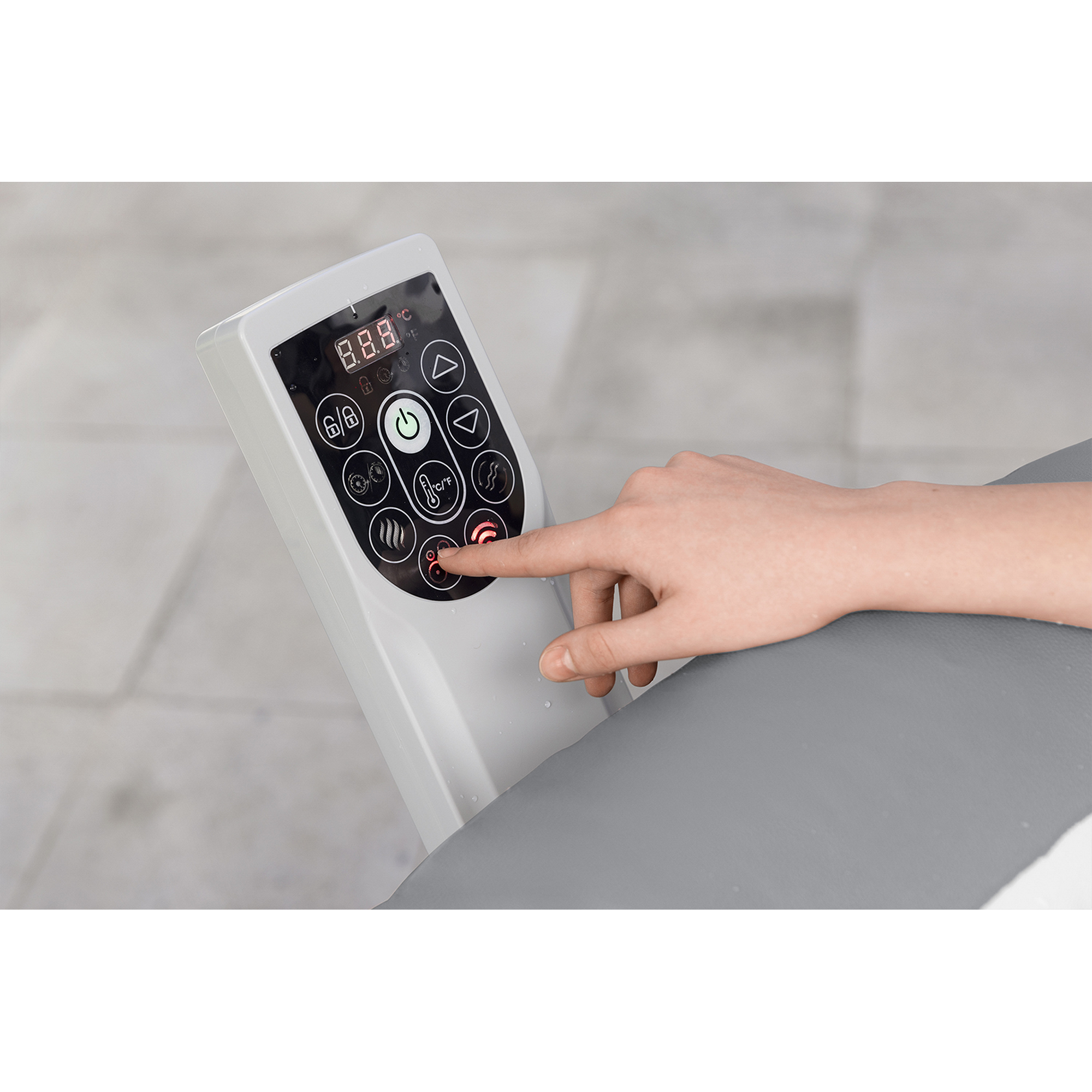 Energiespar-Whirlpool 'LAY-Z-SPA® Hawaii AirJet™' grau Ø 196 x 71 cm, mit App-Steuerung