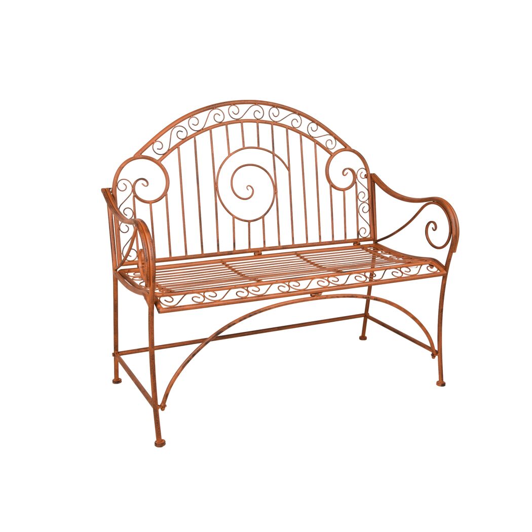 Gartenbank 'Cameroon' 2-Sitzer Stahl braun 112 x 101 x 53 cm