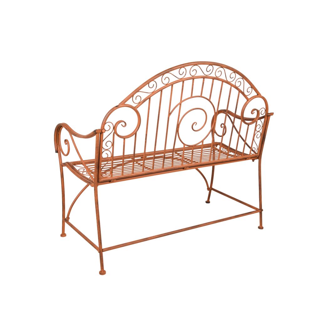 Gartenbank 'Cameroon' 2-Sitzer Stahl braun 112 x 101 x 53 cm